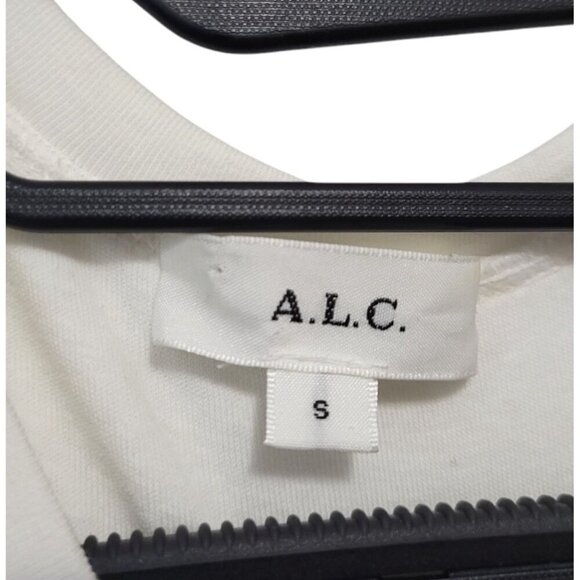 A.L.C. Austin Ruched Side Tie Tee Shirt Stretch Cotton Top - Picture 11 of 13